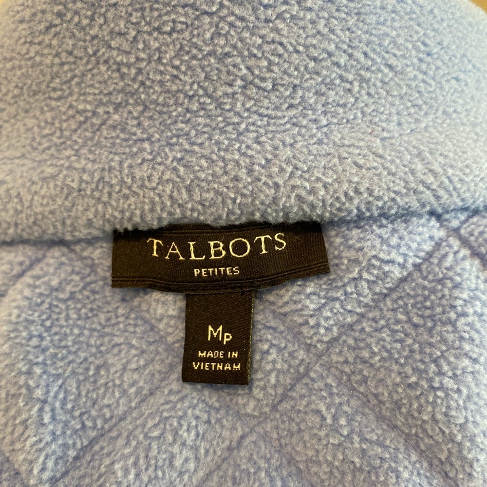 Women Talbots‎ fleece jacket blue Medium/P quilted full zip - Picture 5 of 7